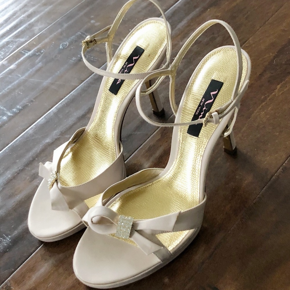 Sling back open toe heels by Nina New York